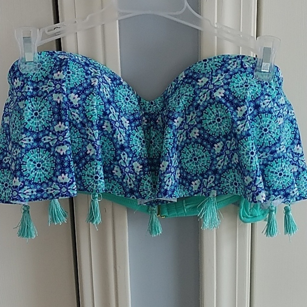 Arizona Jean Co. Ocean Blue Swimwear Bikini Top with Straps XL